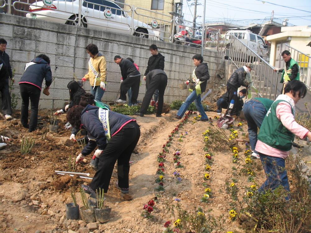 공한지 꽃밭조성 사진