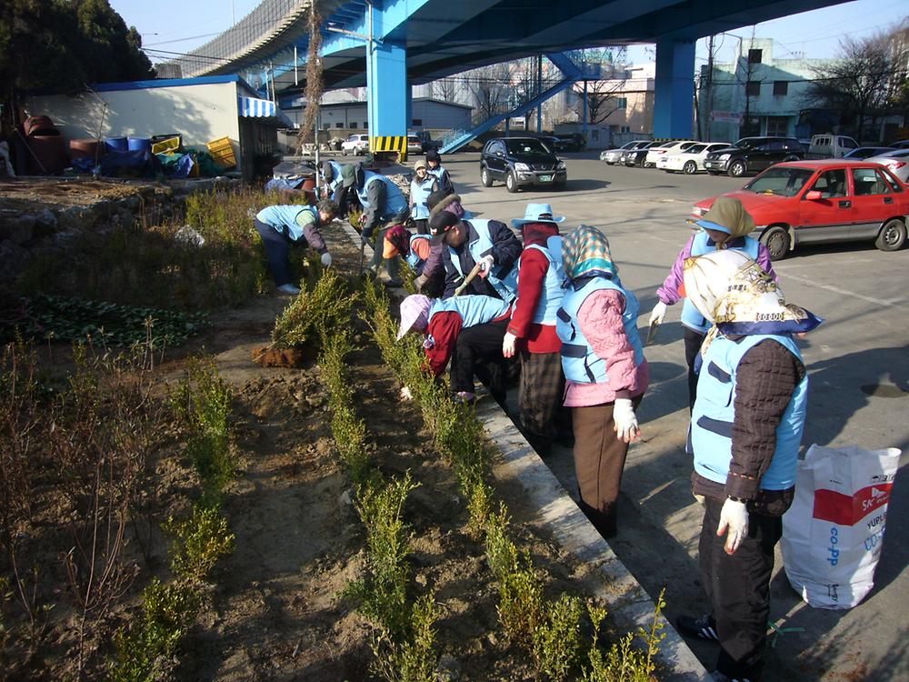 공한지 꽃밭조성(조성중) 사진