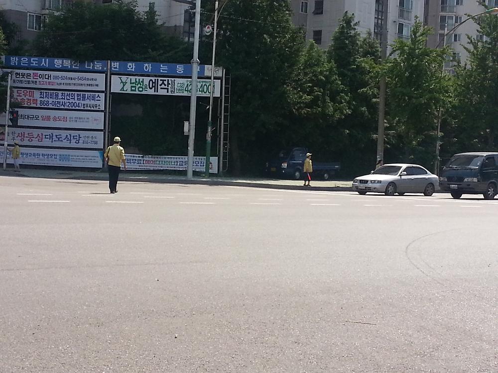 민방위 훈련 현장(만석부두 사거리) 사진