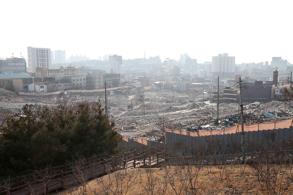 송림초교주변 뉴스테이 공사 현장 스케치 사진