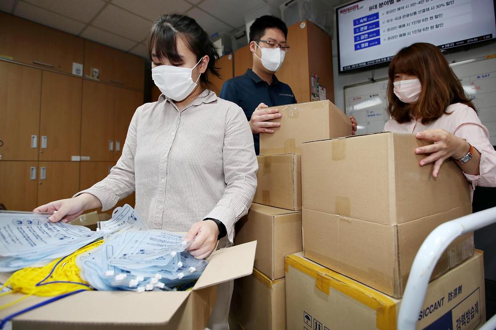 관내 학교 마스크 보관케이스 제작 배포 사진