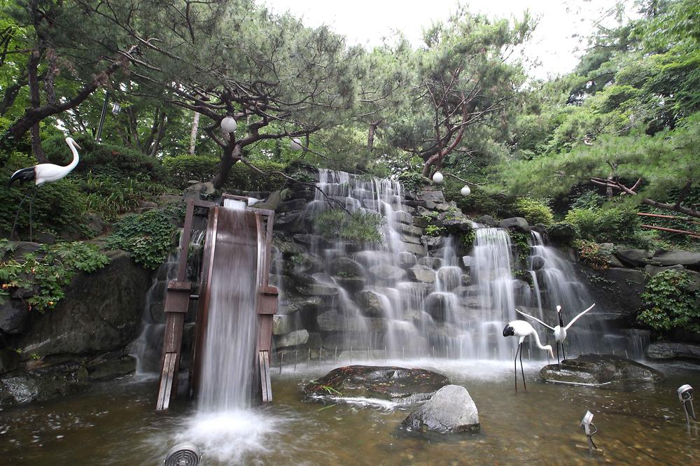 화도진소식지 스케치(화도진공원 폭포) 사진