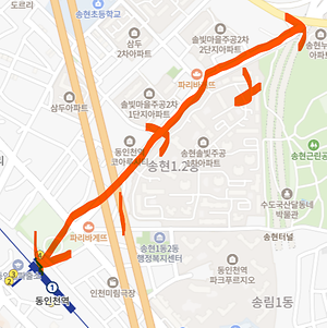 은행나무 갤러리 거리 조성 위치도