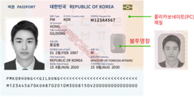차세대 여권 개인정보면 사진